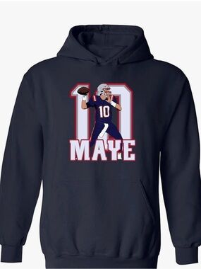 Gildan Navy Blue 'MAYE 10' Football Graphic Hoodie